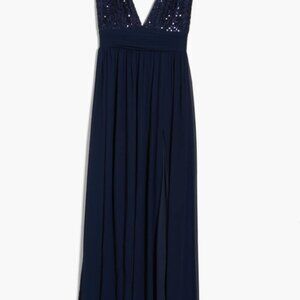 Love by Design Daphne Sequin Top V-Plunge Maxi Dress